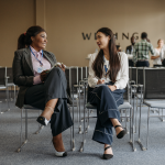Two women reviewing a case